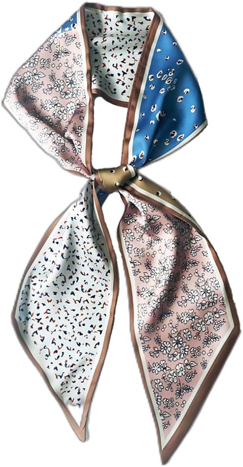Silk Head Scarf for Hair Fashion Headwrap for Women Lightweight Neck Tie