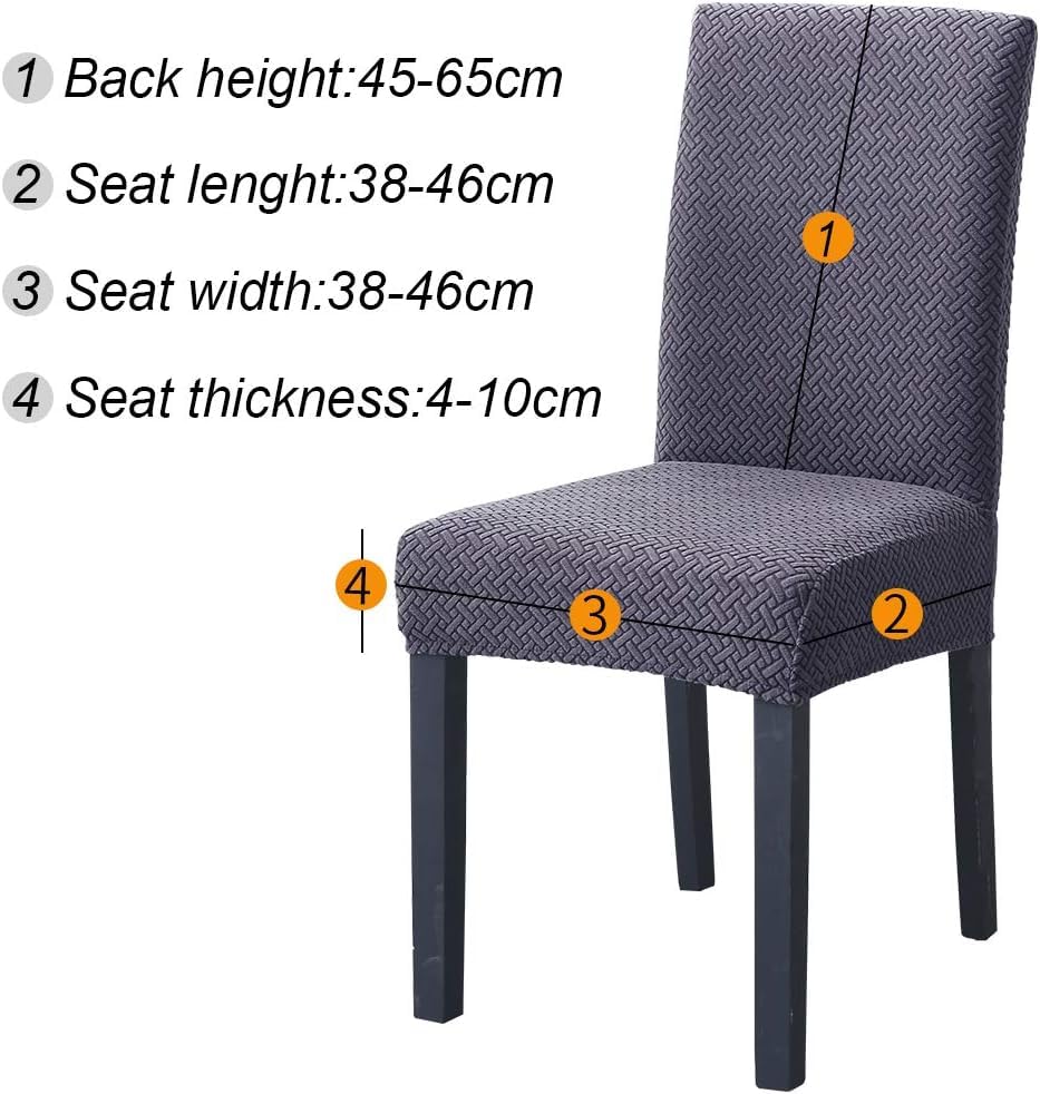 Lot De 6 Housse De Chaise Extensibles Lavables - Carreaux Noirs Pour Salle à Manger