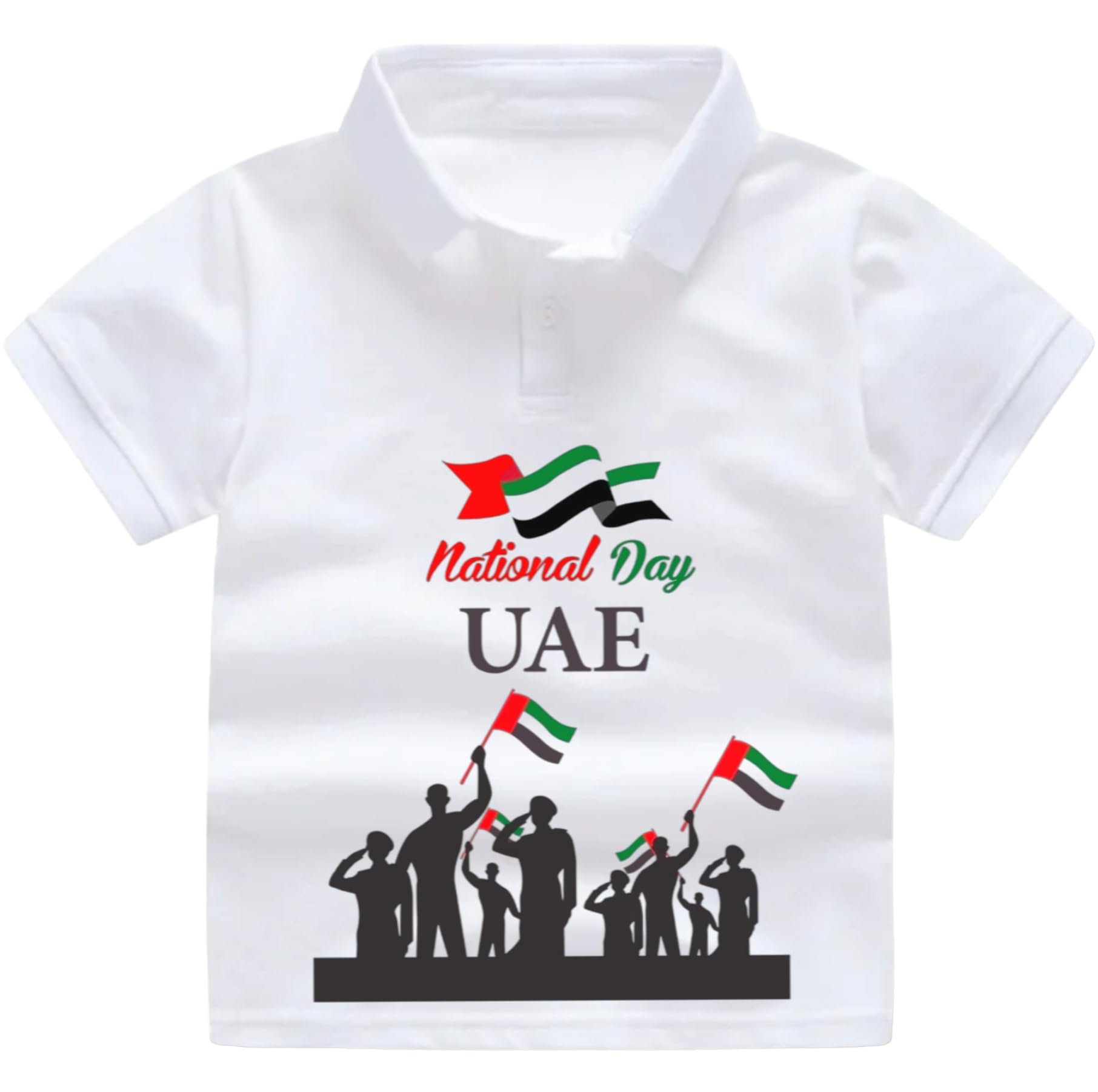 GenericPolo neck Kids t-shirt UAE national day tshirt for kids national day boys T-shirts/girls tees flag day shirt for kids بلوزة كنزة اليوم الوطني