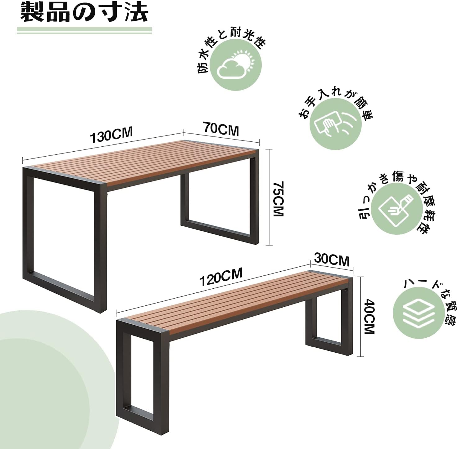 不二貿易（Fuji Boeki） ガーデンテーブルセット おしゃれ 木製 3点セット ガーデンテーブル ガーデンベンチ バーベキュー アウトドア 庭 ベランダ テーブル ベンチ セット : エア・リゾームインテリア - 通販 - Yahoo!ショッピング