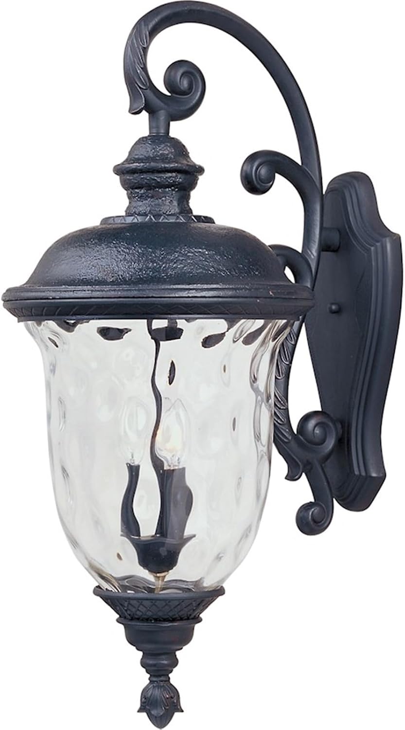 Maxim Lighting Maxim 3-Light Outdoor Wall Light | Oriental Bronze Aluminum Finish | Traditional Outdoor Light Fixture | Ideal for Porches, Patios & Garages | Dimmable Wet Rated | 3498WGOB