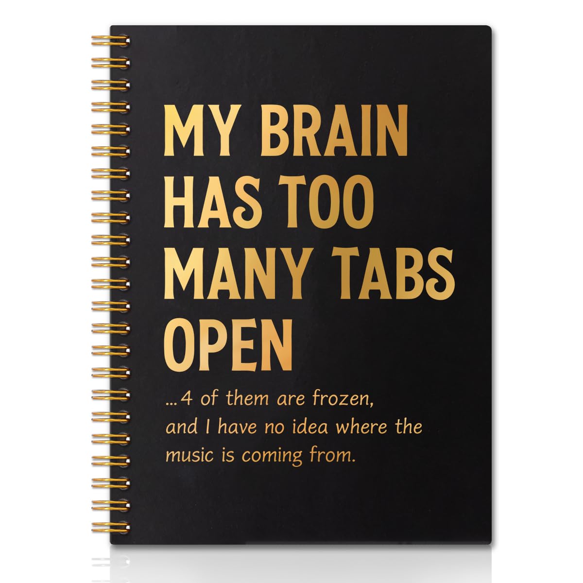 QYUVK My Brain Has Too Many Tabs Open 160 Pages Blank Spiral Notebook, Office Employee Work Journal, Sarcastic Appreciation Gifts for Coworker, Funny Gifts for Boss Leader Supervisor Mentor Colleague