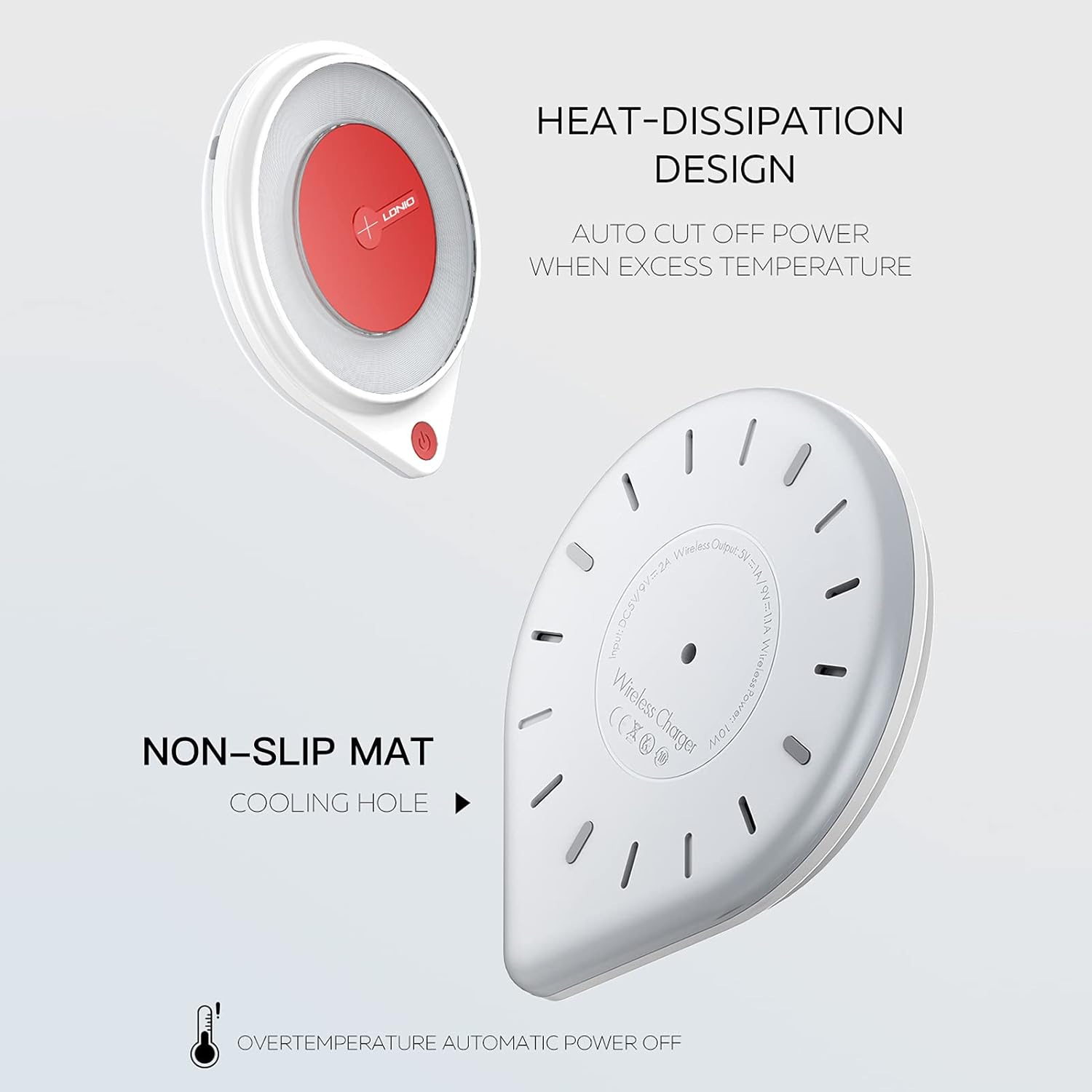 LDNIO Wireless Charger Pad heat dissipation design