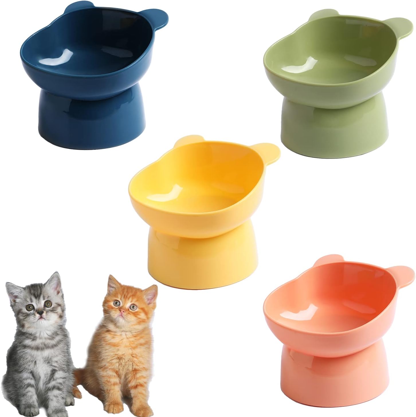 LUXTE 4PCS Pet Dog Cat Bowl AntiTipping, Cat Feeding Bowls Elevated