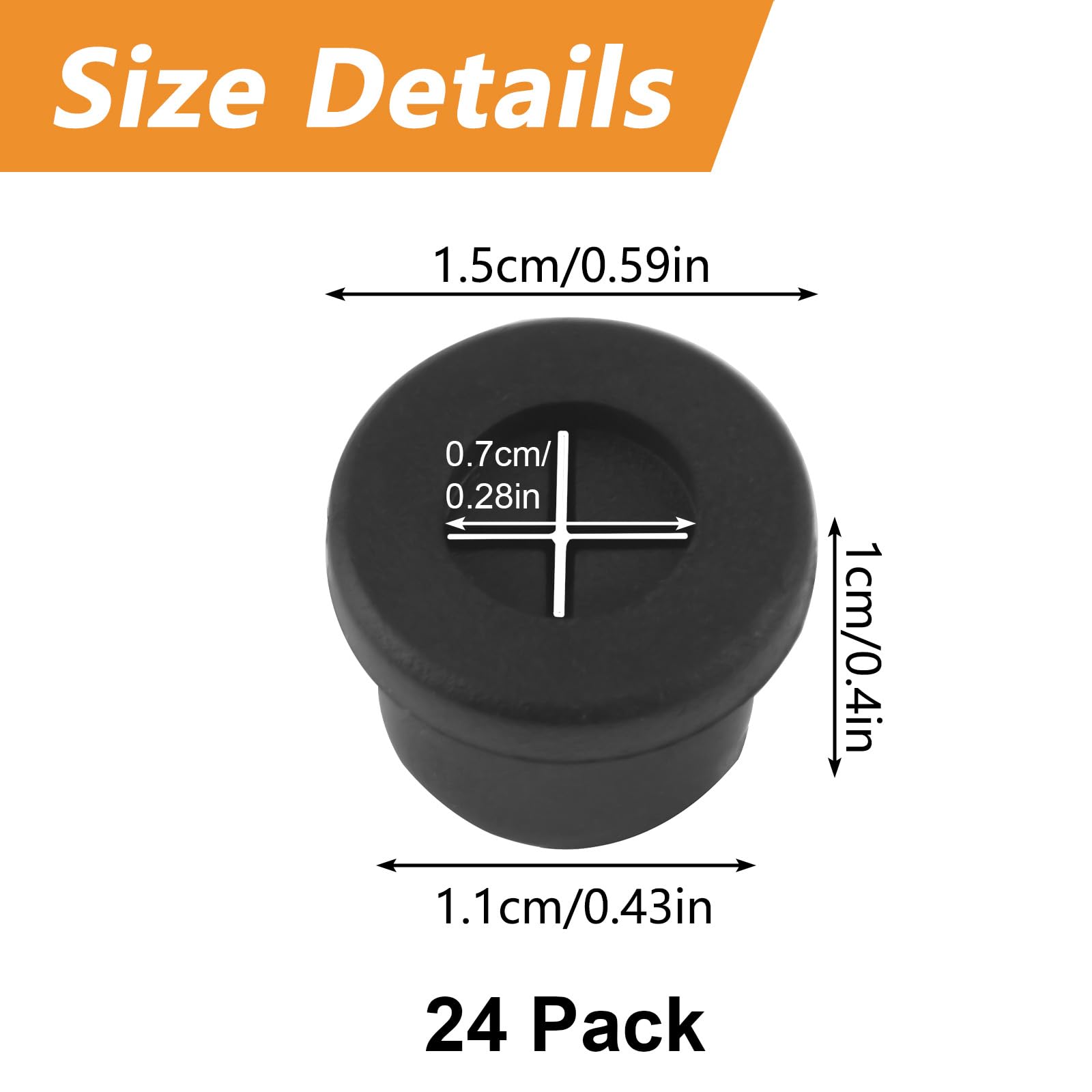 MOROBOR 24 Pcs Rubber Cable Cord Grommet, Mini Cord Hider Wire Hole Cover Pass Through Flexible Management Kit for Speakers Mounted TVs Desks Wire Organizer