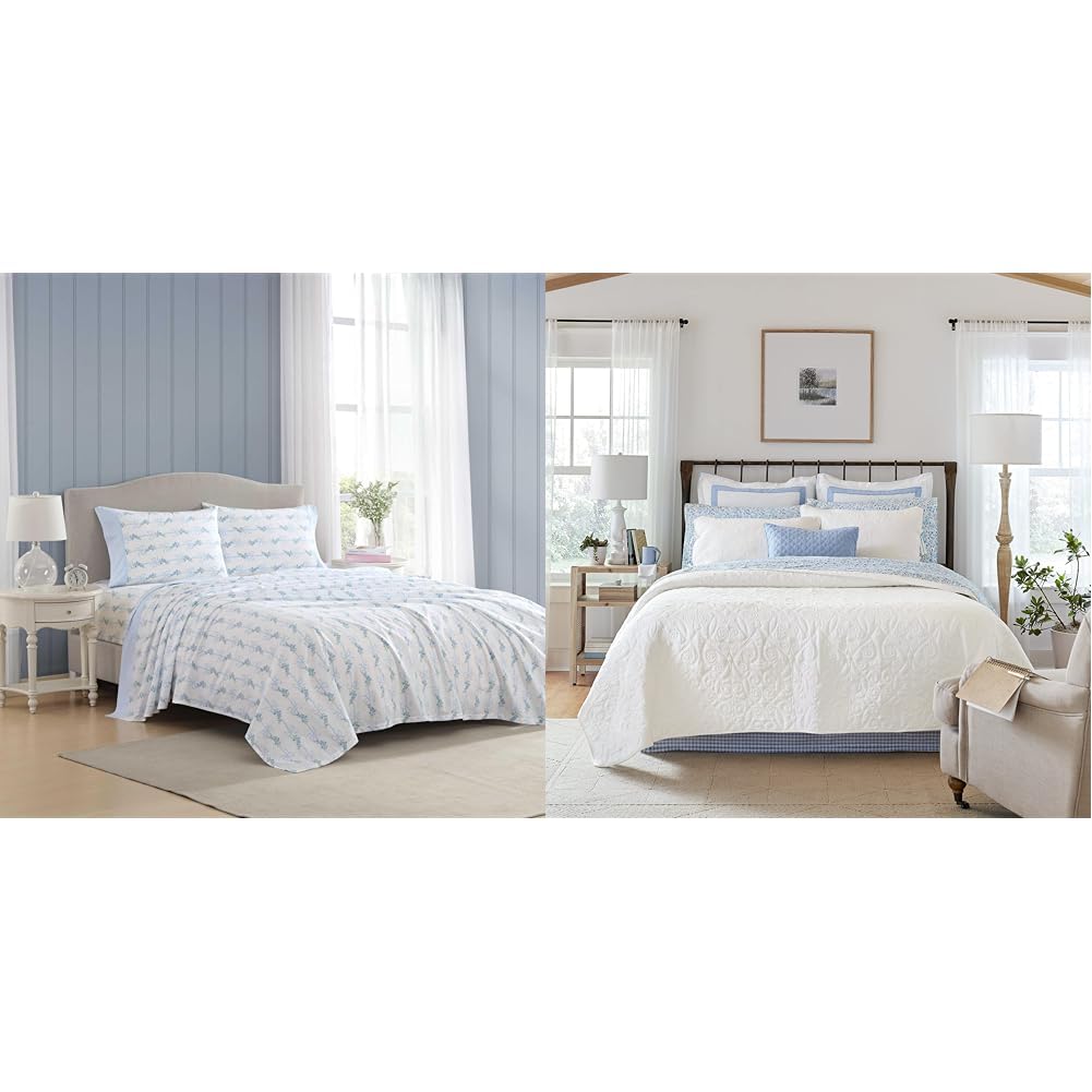 Amazon.com: Laura Ashley - Twin Bedding Bundle, Reversible