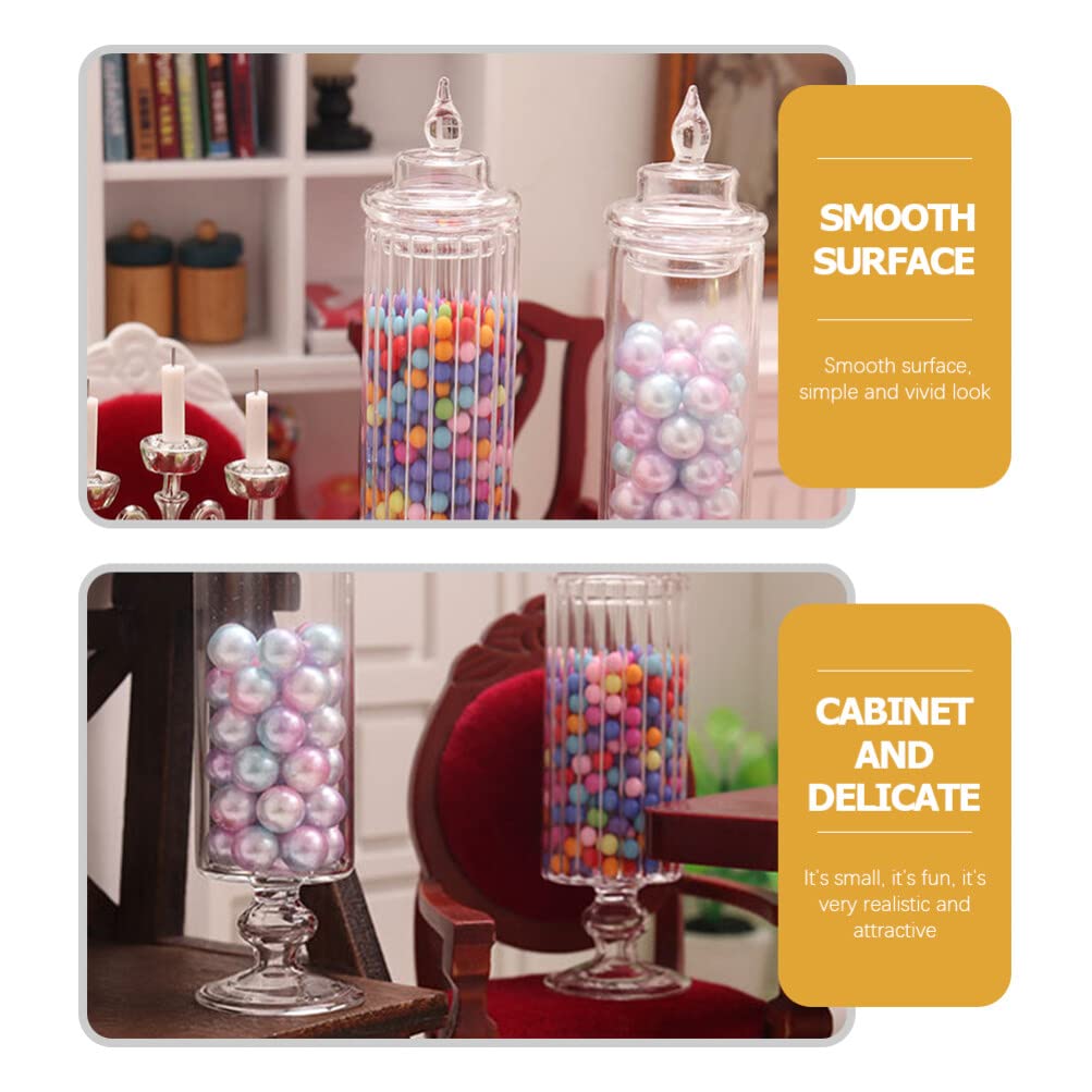 NIYANGLE Clear Glass Apothecary Jars for Party Table, Decorative Glass Jars for 1/12 Doll House, 7.7x2.1x2.1CM, Transparent
