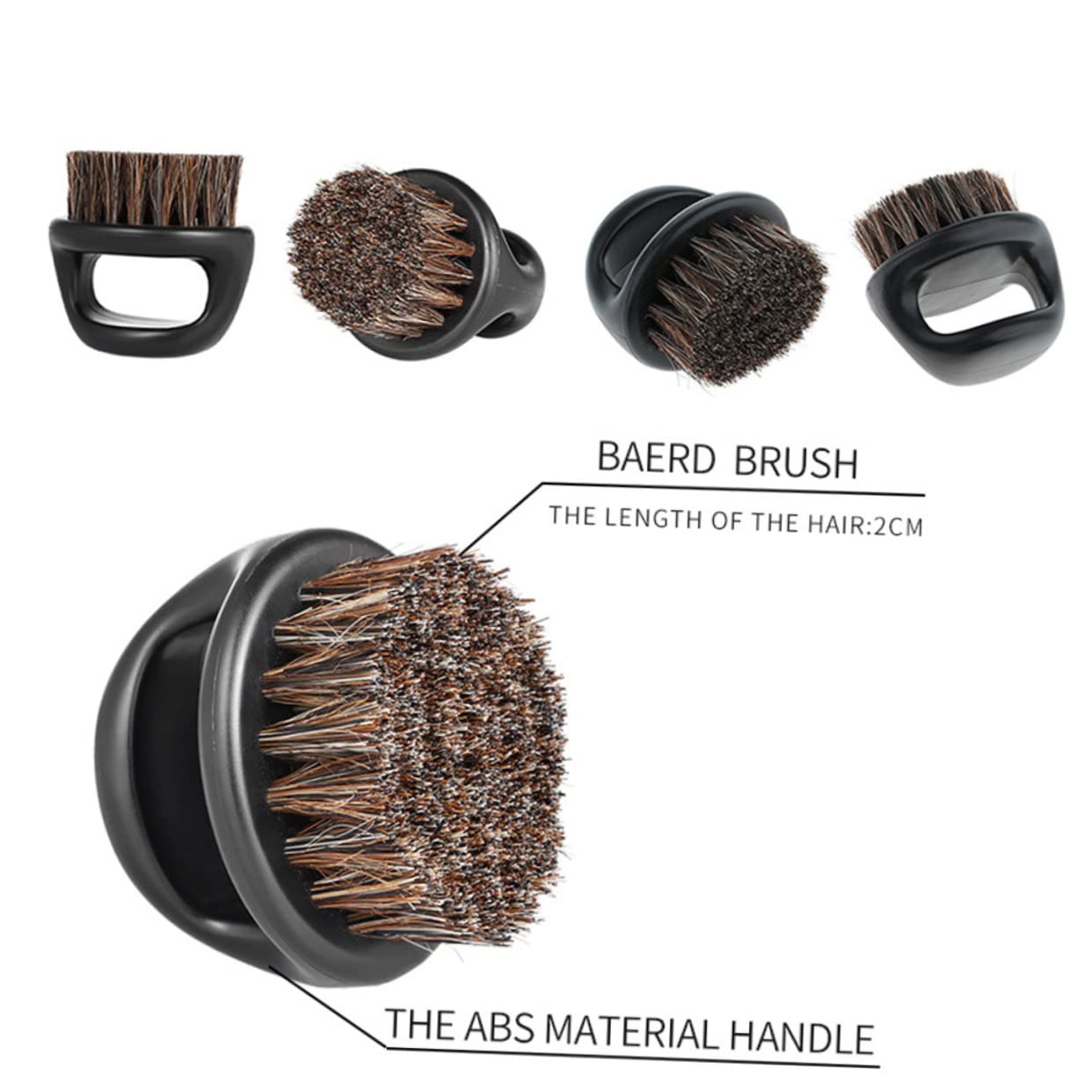 Beatifufu 2pcs Shaving Beard Brush Men's Round Handle Boar Bristle Brush Fade for Men Portable Grooming Tools