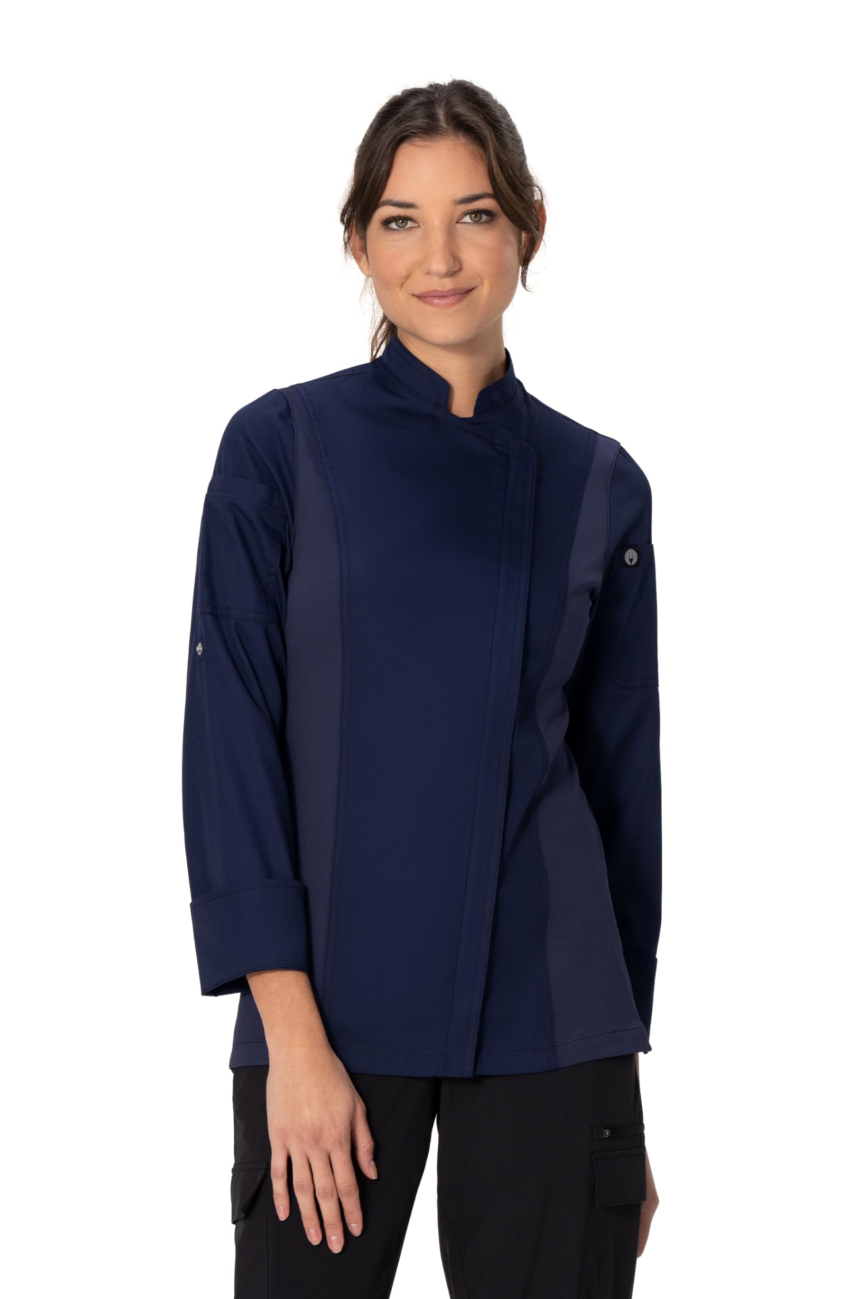 Chef Works Women's Hartford Chef Coat, Navy, XL