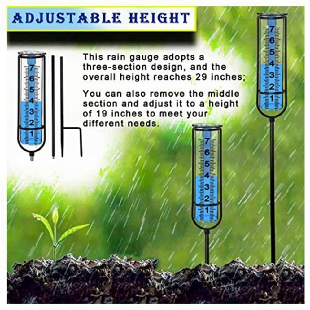 Elqubkan Regenmesser Frostsicher - 7 Zoll Mit Verstellbarer Höhe