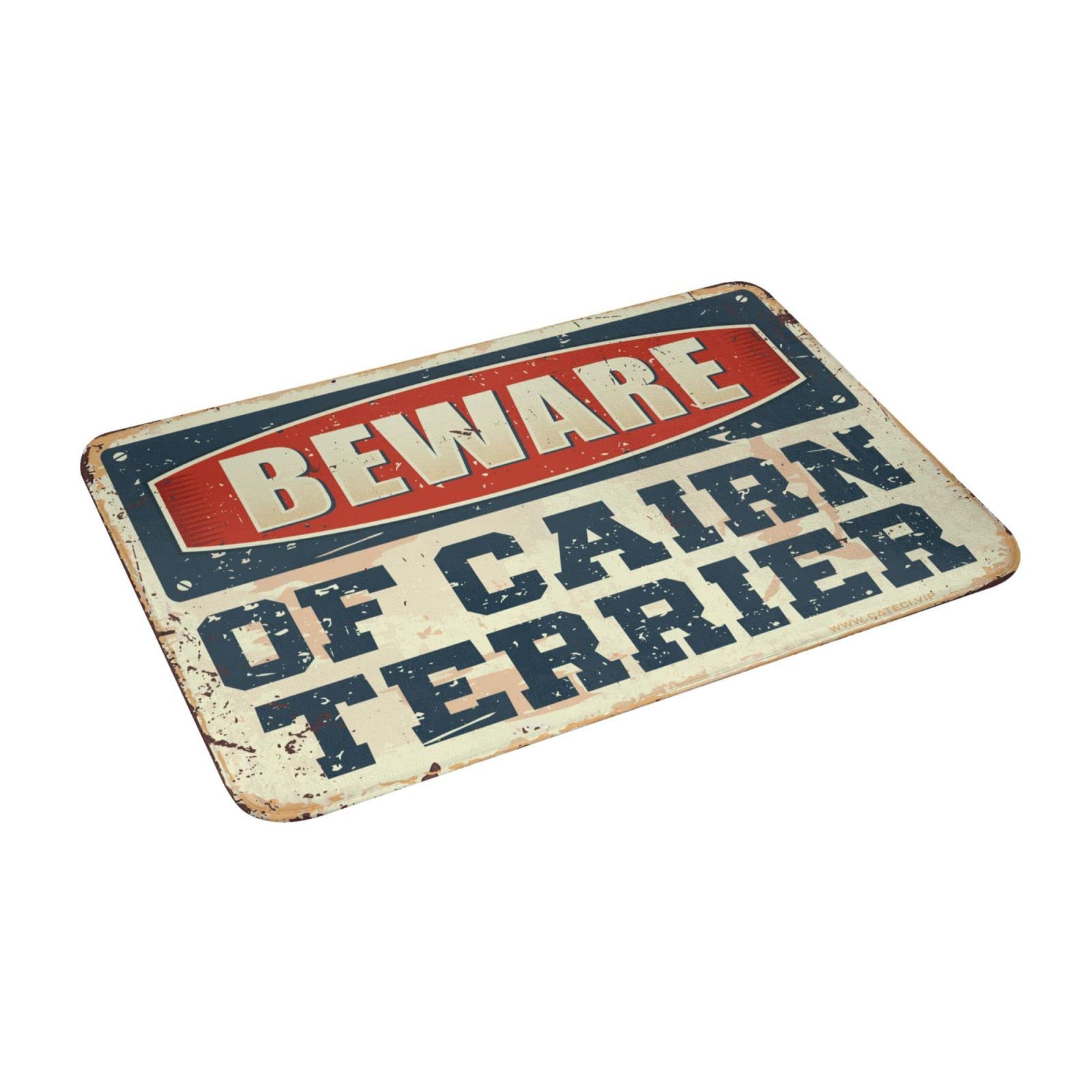 Jesienny dywanik pod drzwi, 'Beware of Cairn Terrier', mata pod drzwi, zabawne dekoracje plażowe do domu, 65 x 90 cm