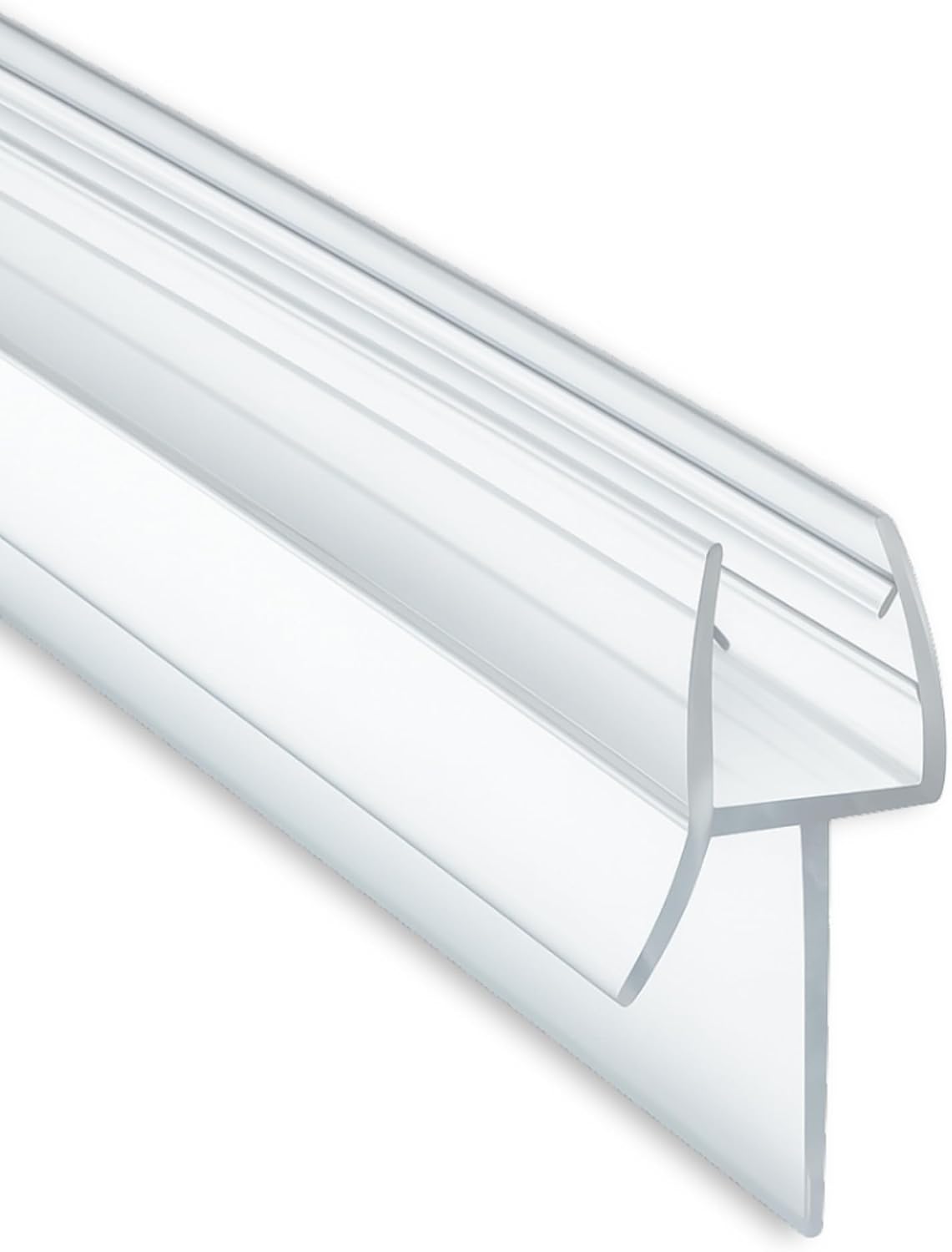 KC Hardware 48 Inch Frameless Shower Door Bottom Seal Strip for 1/4 inch (6-8mm) Glass Thickness- Stops Water Leakage & Leaks- Ultra Clear