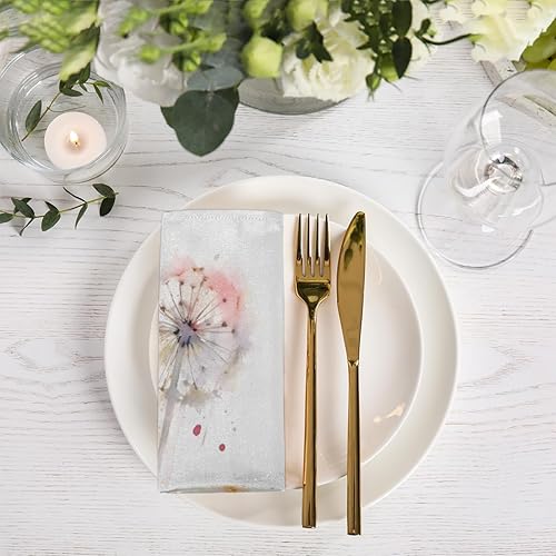 Miniatura 2 de Cloth Napkins Set of 6 Abstract Dandelion 20x20 Inch Cloth Napkins Flower Painted Washable Reusable Kitchen Dinner Napkins Table Decor for Wedding,