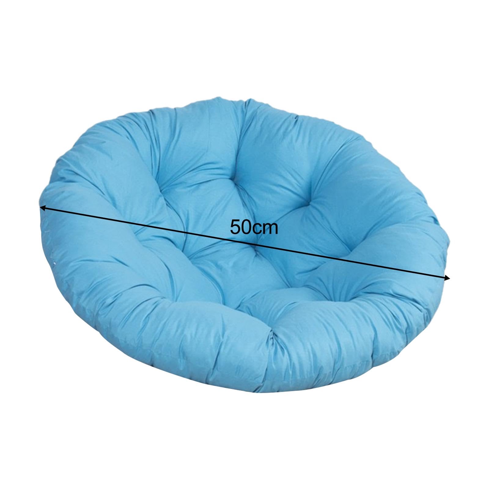 Sharplace Coussin de siège rond rembourré en forme d'œuf, 50cm, coussin de chaise suspendu, résistant à l'eau, lavable, tapis de chaise de Patio pour chambre à, Bleu ciel