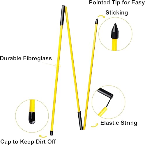 Miniatura 9 de Eshan Palillos de alineación de golf, paquete de 2 unidades, equipo de ayuda de entrenamiento de columpio, varillas de entrenamiento plegables,