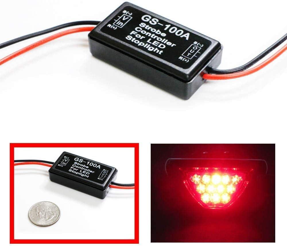 iJDMTOY (1 12V GS-100A LED Brake Stop Light Strobe Flash Module Controller Box Compatible With Car Truck Third or High Mount Brake Light Retrofit