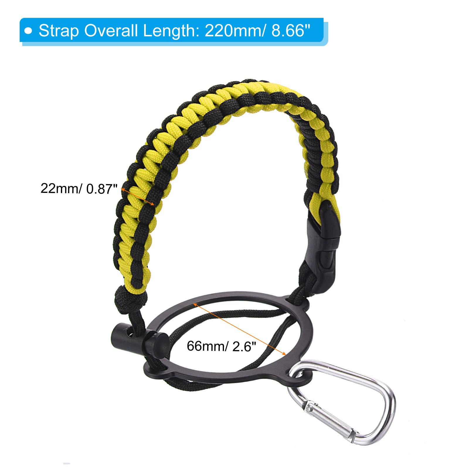PATIKIL Water Bottle Holder, Paracord Handle Carrying Lanyard Strap Carrier with Ring for 12oz to 64oz Wide Mouth Bottles - Image 2