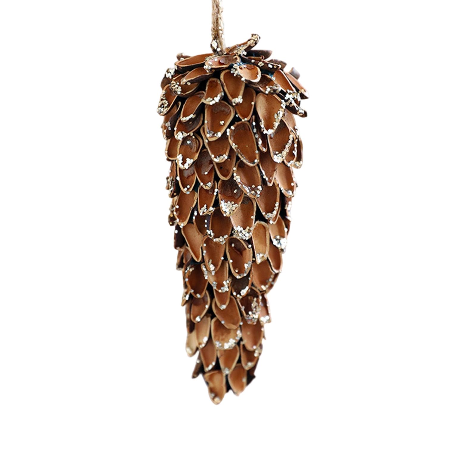 Glowing Wooden Pinecone Holiday Ornament, Indoor/Outdoor Christmas Decoration for Home Christmas Hanging Ornament