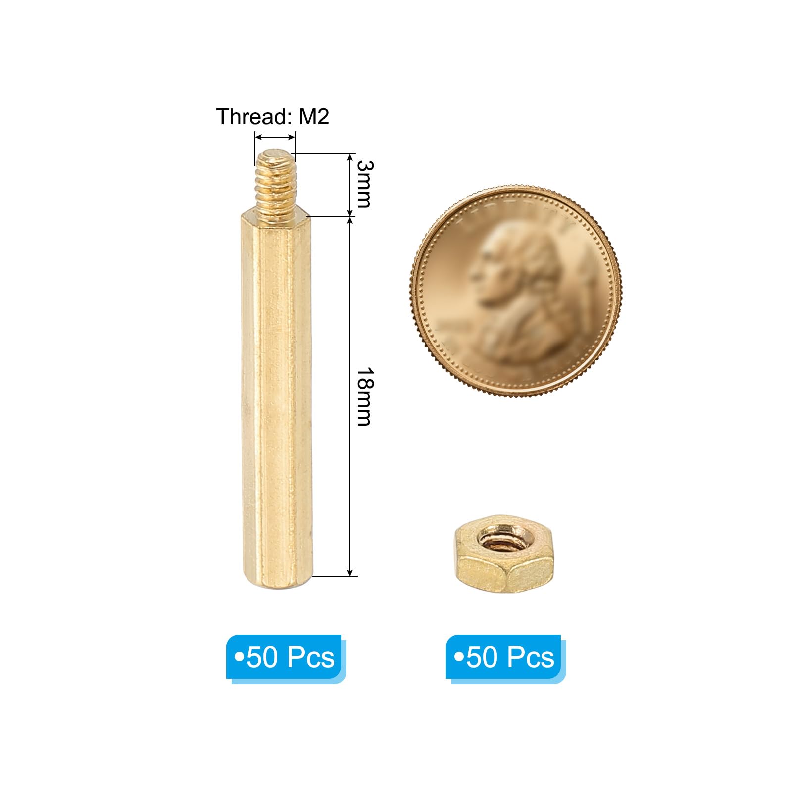 PATIKIL M2X18mm+3mm Standoff Screws - Image 2