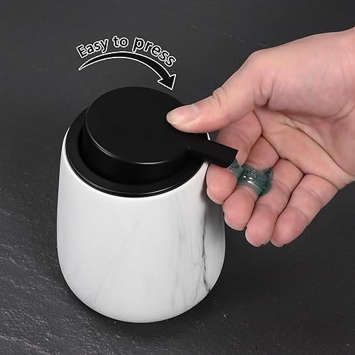 Miniatura 57 de Dispensador de jabón de manos de espuma de 12 onzas, dispensador de jabón espumoso negro para baño con bomba fácil de presionar, dispensador de