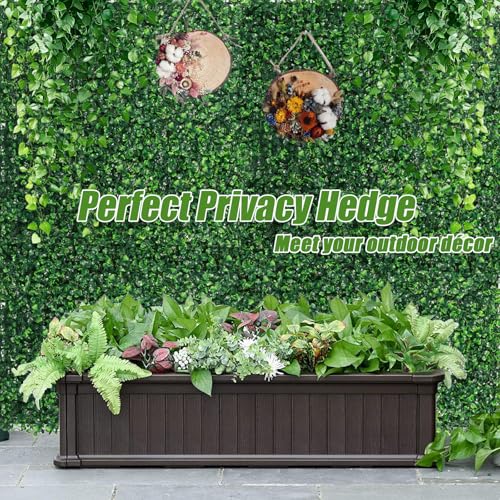Tinsow 12 Pack 20x20 Inch Artificial Boxwood Hedge Panels UV Resistant Privacy Screen Topiary Decor All Weather Indoor Outdoor Garden Fence Backyard