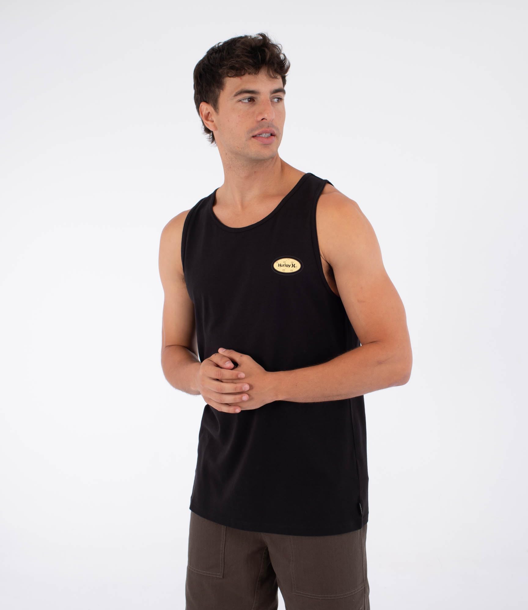 Hurley Mens Tank Top Printing Press Vasce T-Shirt, Black, S EU