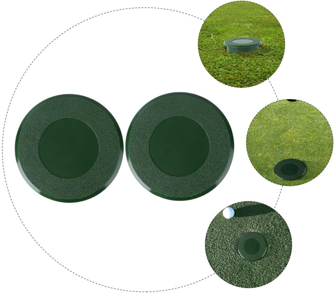 KOMBIUDA Golf Green Hole Cup Cover 2pcs Putting Cup Covers for Practice Training