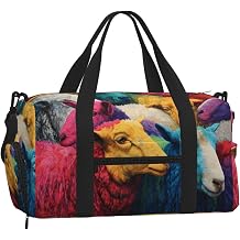 Multiple Colorful Sheep Large Capacity Handheld Crossbody Bag Light Sturdy Water Repellent for Travel Outdoor