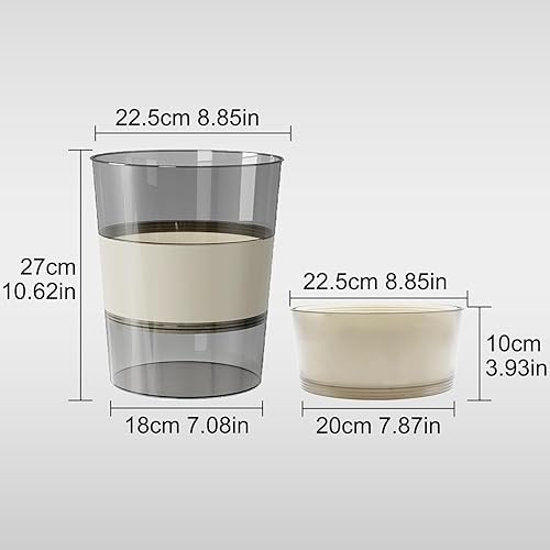 Miniatura 2 de Basurero plegable de plástico portátil, papelera redonda plegable, 2.64 galones10 litros, para el hogar, baño, cocina, aire libre, campamento