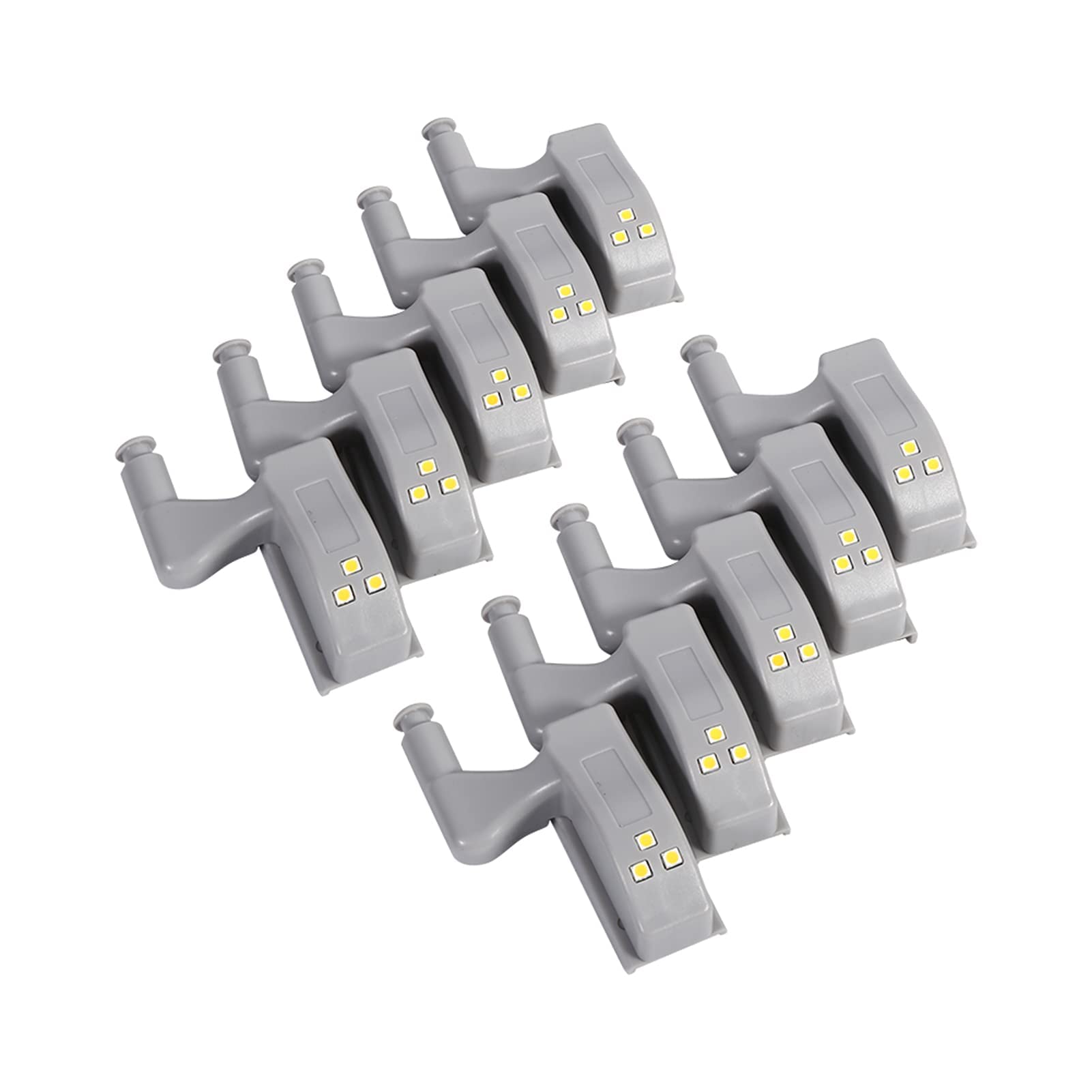 10Pcs Light Hinges, Warm/Cool White LED Light Sensor Universal Cabinet Cupboard Closet Wardrobe Hinge Home Kitchen (02)