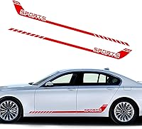 Vista 1 de Universal Car Side Skirt Vinly Calcomanías Auto Body Side Sport Racing Stripe Graphic Stickers Exterior DIY Modificado Decoración Accesorios NJ016