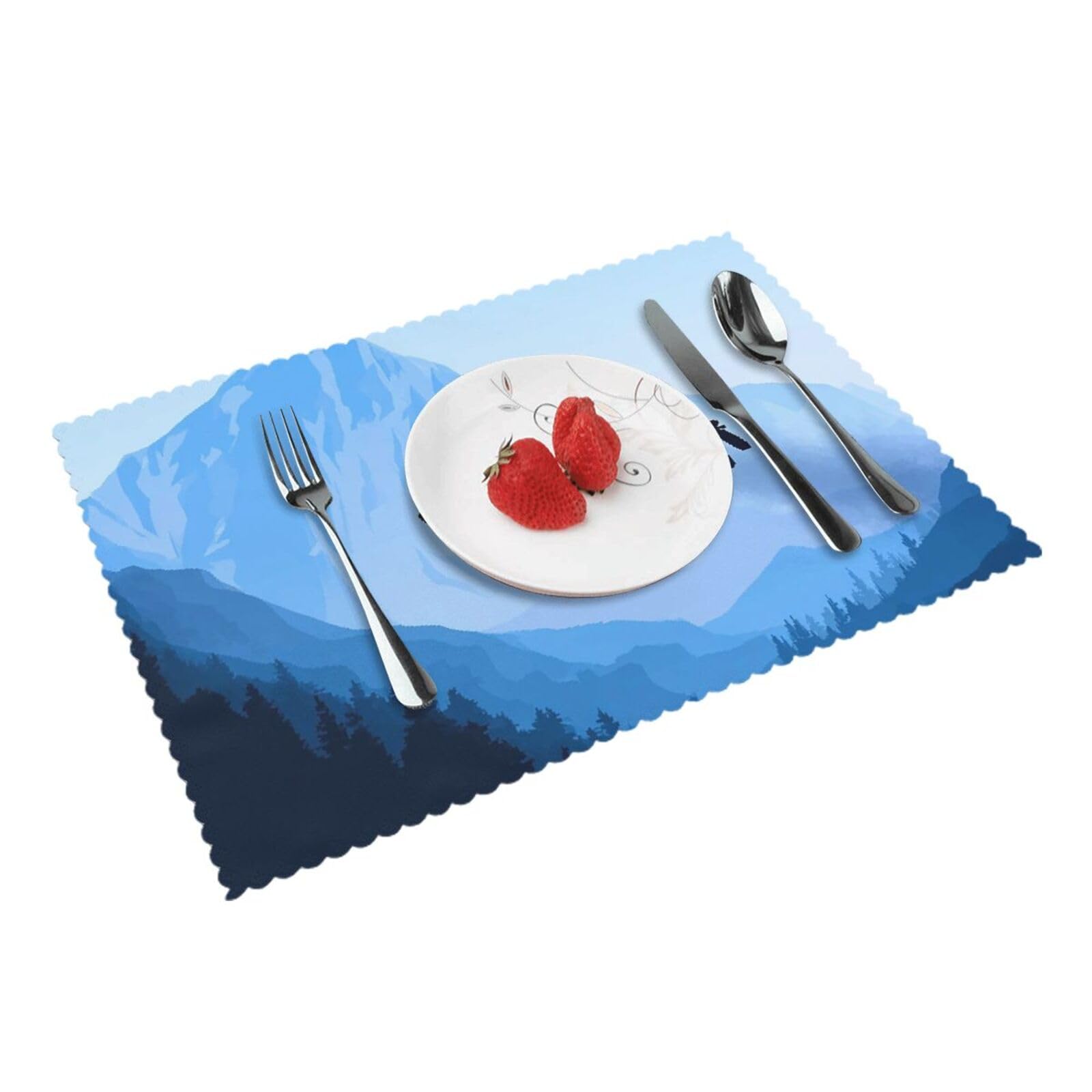 Placemats Set of 4 Heat Resistant Non-Slip Place Mats for Dining Table Snowmobile Placemats Washable Woven Table Mats Wipeable Placemat for Kitchen Decoration 30 x 45 cm