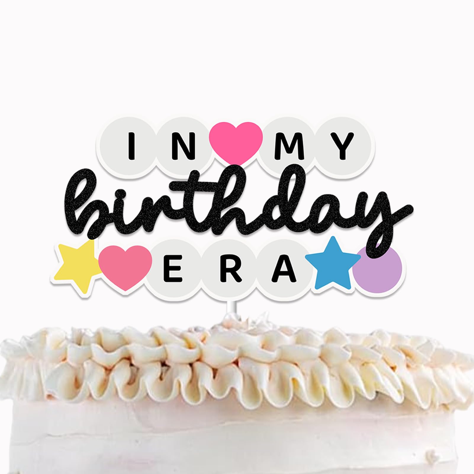 In My Birthday Era Cake Topper for Singer Birthday Party Decorations Music Fan Friendship Bracelet Decor