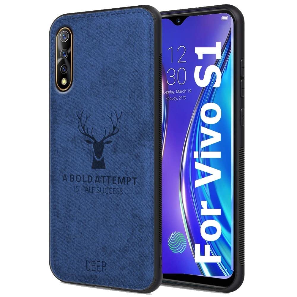 Aanshi Deer Series Shockproof Hybrid Soft Fabric Back Case Cover for Vivo Z1X with Camera Protection and Anti-Slip Grip Built-in Protective Back Case for Vivo Z1X - Blue (B0BGY8SZDV) Amazon Price History, Amazon Price Tracker