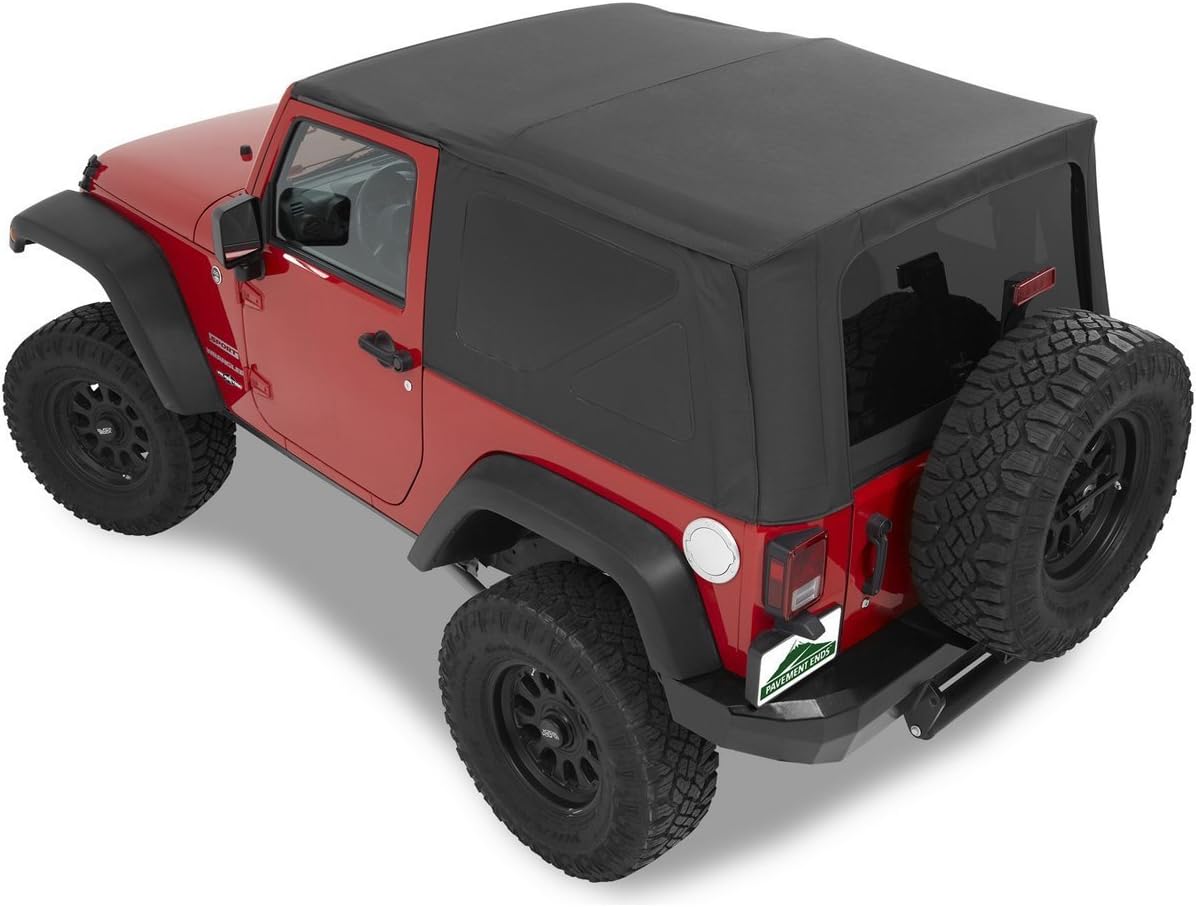 Pavement Ends by Bestop 51202-35 Black Diamond Replay Replacement Soft Top Tinted Windows; No Door Skins Included for 2007-2009 Jeep Wrangler 2-Door