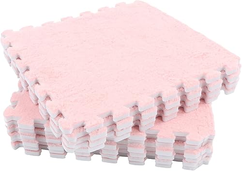 Miniatura 3 de Garosa Juego de 10 alfombrillas de espuma de rompecabezas de felpa entrelazadas para niños, decoración de sala de juegos (rompecabezas de espuma BPA