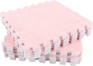 Sorandy Plush Foam Floor Mat, Interlocking Carpet Tiles, Thick Soft Interlocking Foam Floor Mats, Soft Jigsaw Rugs, Play Mat Floor Tiles for Home Playroom