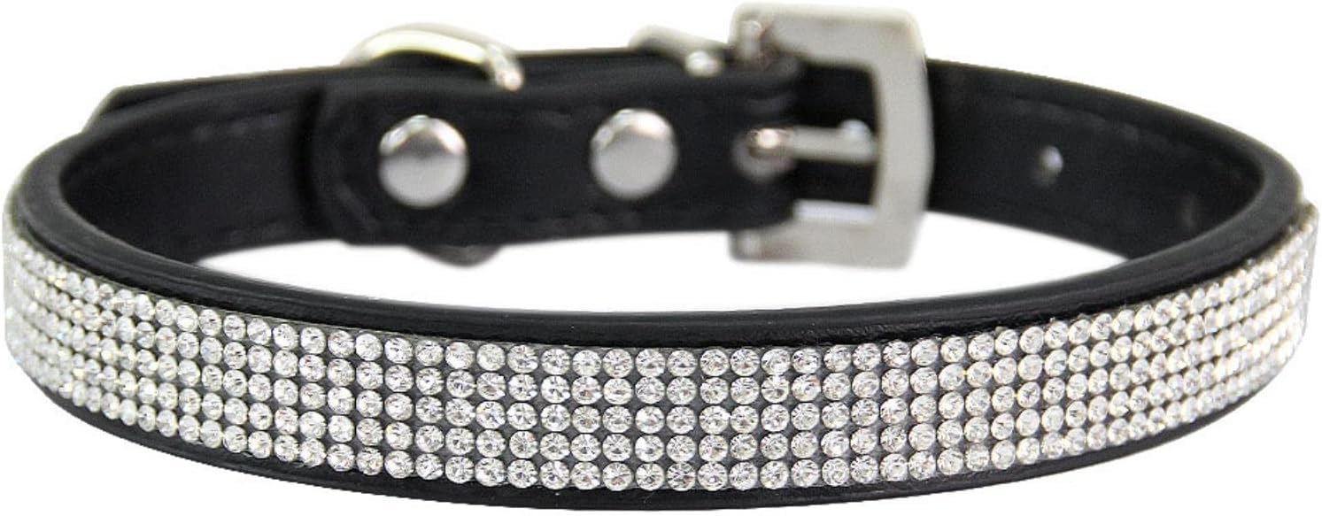 Collier pour chien réglable avec strass scintillants et boucle robuste