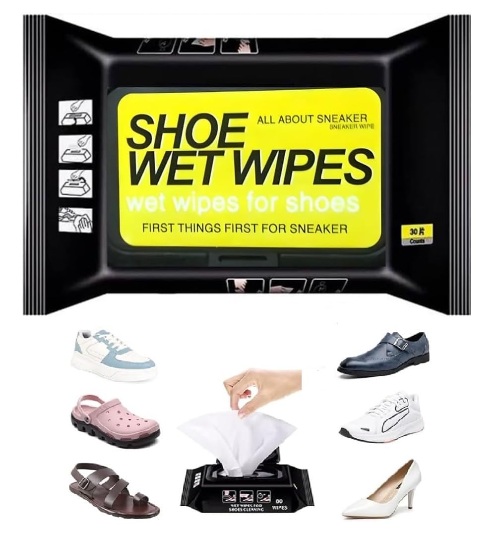 Glintiq Ultimate Sneaker & Shoe Cleaner Wipes, 80-Count | Portable, Disposable Wipes for Quick Dirt & Stain Removal | Safe for All Shoe Colors (B0D3VQ5NW7) Amazon Price History, Amazon Price Tracker