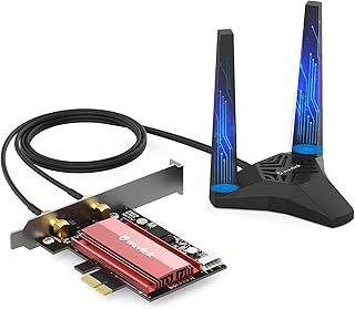 2023 New AX5400 WiFi 6E PCIe Network Card, Wavlink Tri-Band AX210 Wireless Adapter with Bluetooth 5.3, MU-MIMO, WPA3, OFDMA, Low-Profile Bracket, Heat Sink, for Windows 10/11