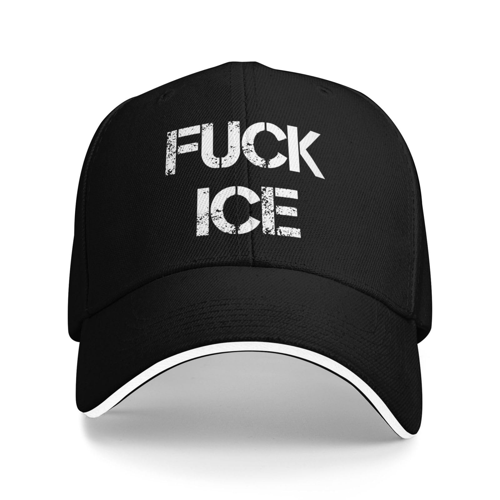 Gqwjksz Unisex Black Fuck Ice Hat Ice Out Of La Hat Trucker Cap For Men Women P37