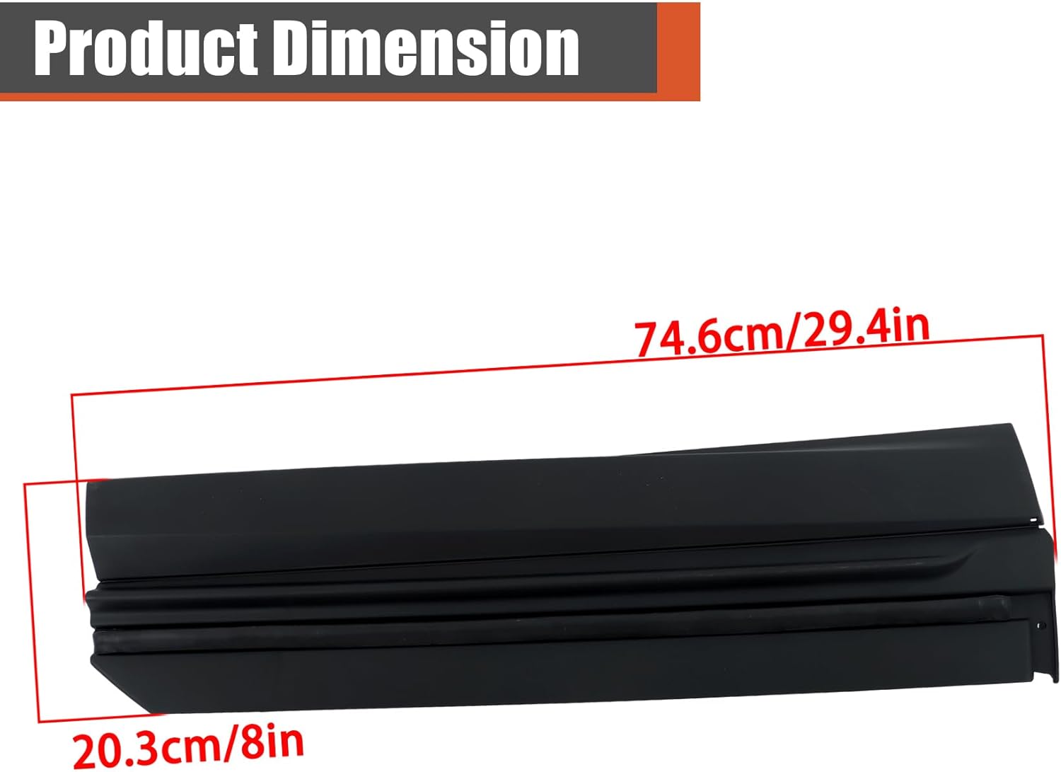 Front Right Passenger Lower Side Door Molding Trim Panel Black Replacement for RX 2016-2022 75071-0E100
