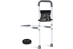 Bed Rails Safety for Seniors Bedside Fall Prevent Guard Adjustable Bed Handle...