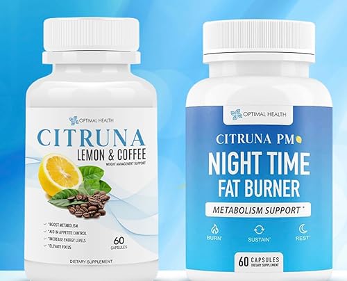 Suplemento de pérdida de peso de limón y café PM Nighttime Fat Buner para hombres y mujeres - 60 cápsulas