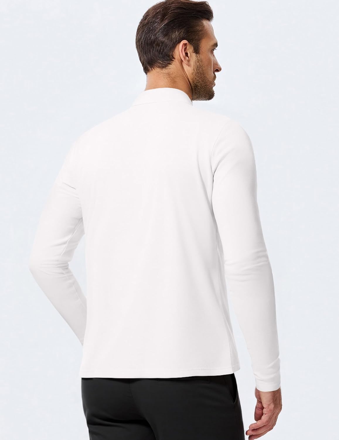 Men's Quarter Zip Pullover Fleece Lined Long Sleeve Solid Color Shirts 1/4 Half Zip Sweatshirts - Image 6