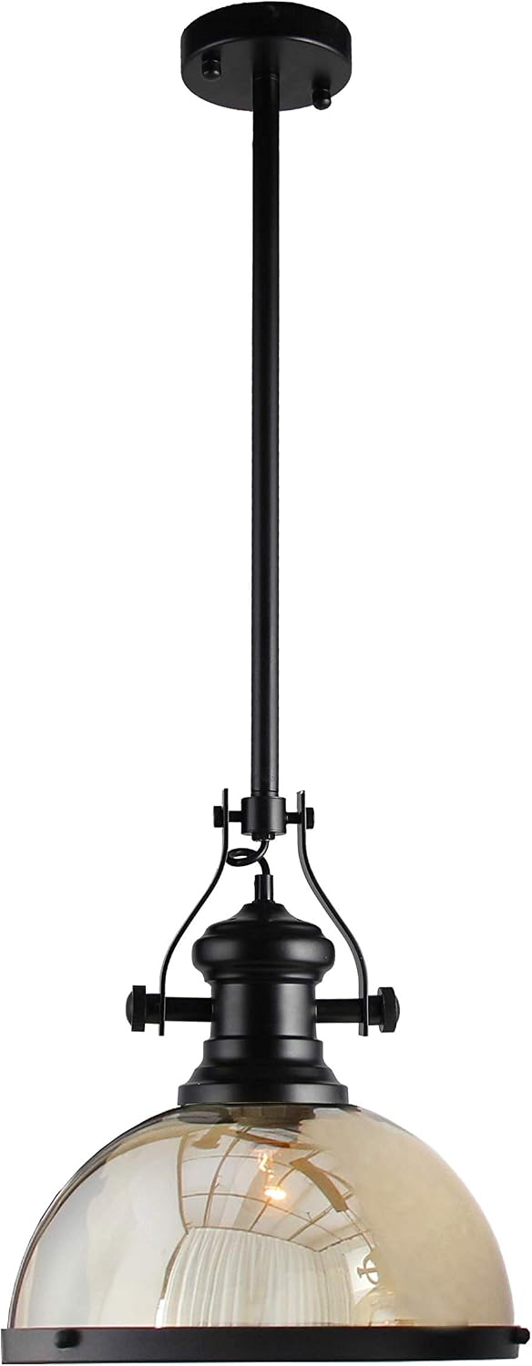 Chadwick Pendant with Amber Glass Shade Ceiling Light Fixture Lamp Industrial Restaurant Bar Pendant Lamp Nostalgic Cafe for Kitchen Island Laundry Room Utility Room (11.81" Width) Chadwick Pendant with Amber Glass Shade Ceiling Light Fixture Lamp Industrial Restaurant Bar Pendant Lamp Nostalgic Cafe for Kitchen Island Laundry Room Utility Room (11.81" Width)