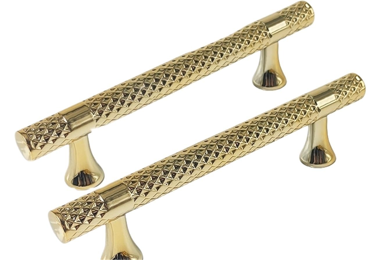 IRFHDCX Cupboard Handles 2PCS Plastic Handle, Modern Simple Wardrobe Door Drawer Cabinet, Furniture Shoes(Bright Gold 96mm)