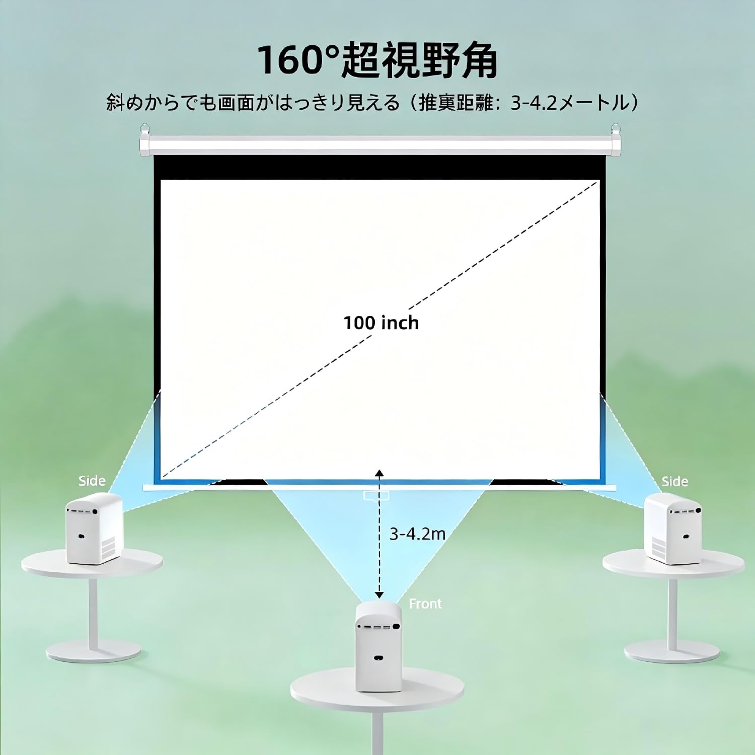 100インチ 4:3 吊り下げ式プロジェクタースクリーン Amazon | プロジェクタースクリーン 100インチ 4：3 吊り下げ 天井