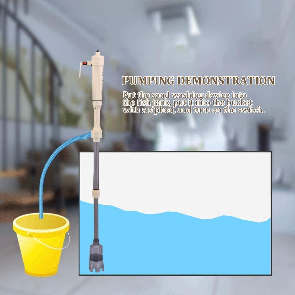 Fdit Acquario Ghiaia Pulitore batteriebetriebene Acquario Washer Acqua Cambiare Strumento di pulizia per acquario(Nessuna Spina)