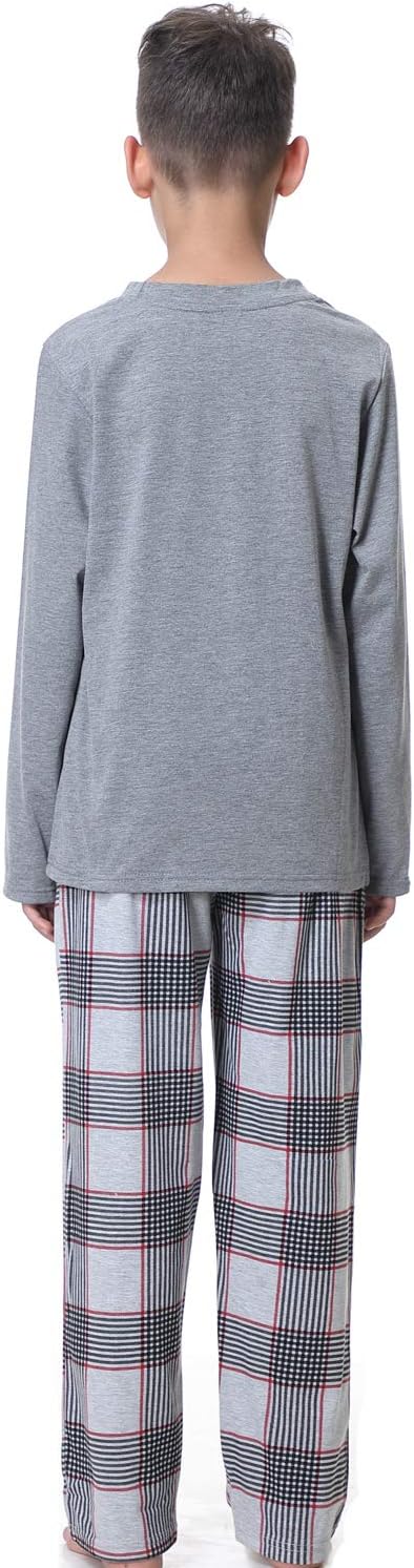 Big Boys Classic Plaid Pajama Set Cotton Sleepwear Teens 10-20Years - Image 3